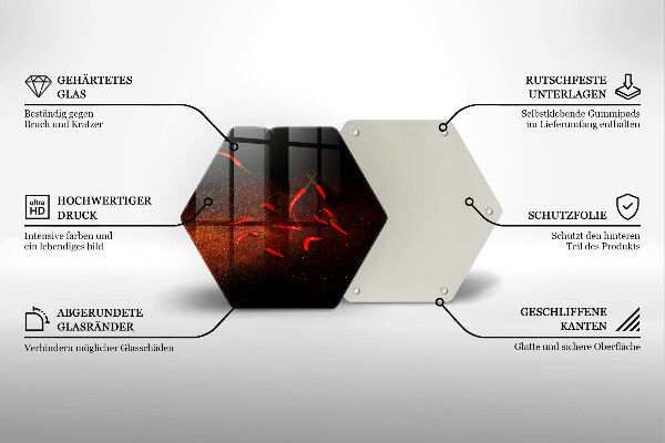 Skleněné krájecí prkénko Pálivé chilli papričky