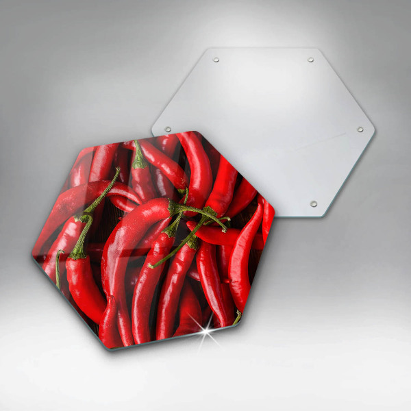 Skleněné krájecí prkénko Pálivé chilli papričky
