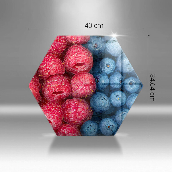 Skleněná deska do kuchyně Plody maliny a borůvky