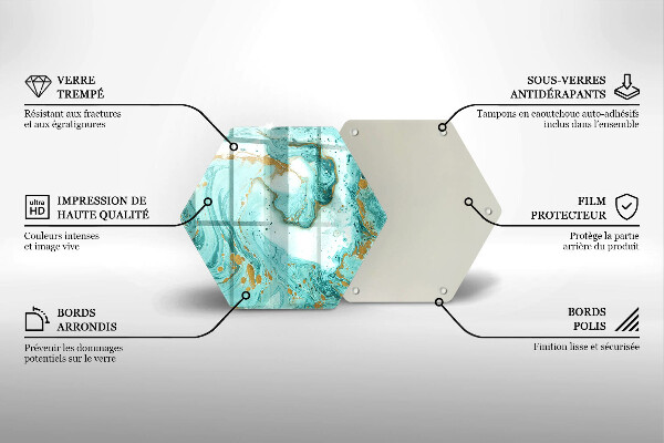 Skleněná deska do kuchyně Modrá abstrakce