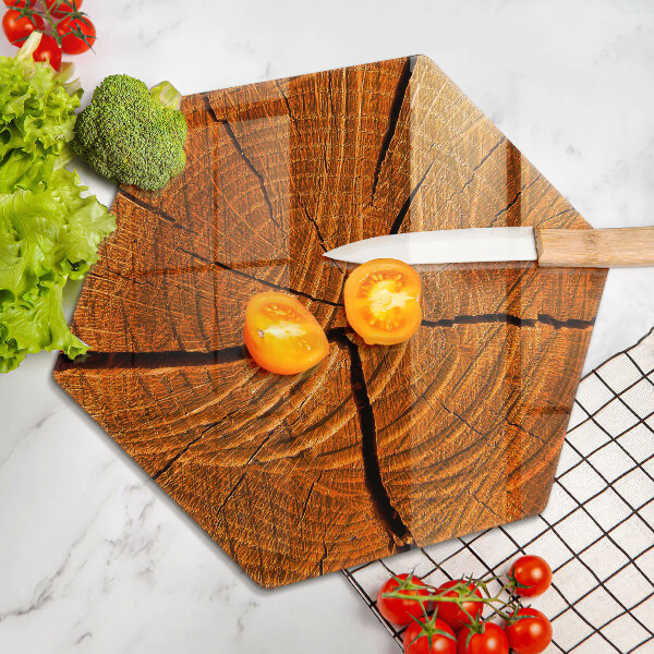 Skleněná deska do kuchyně Dřevěná konstrukce kmene