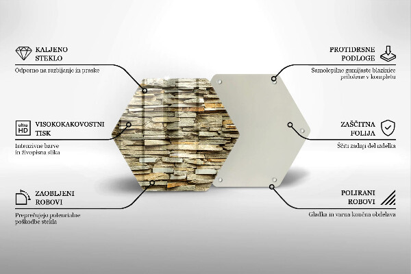 Skleněná deska do kuchyně Dekorativní kameny