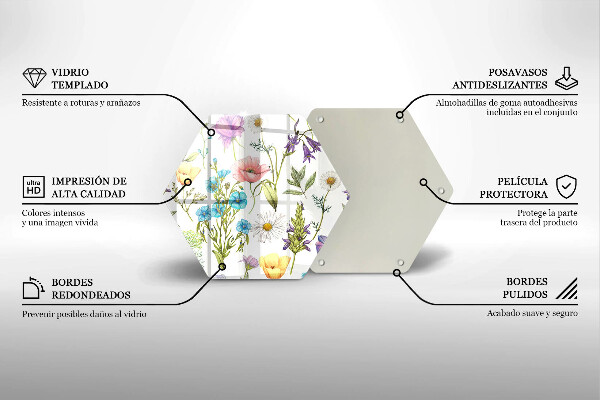 Skleněná deska do kuchyně Květiny ilustrace