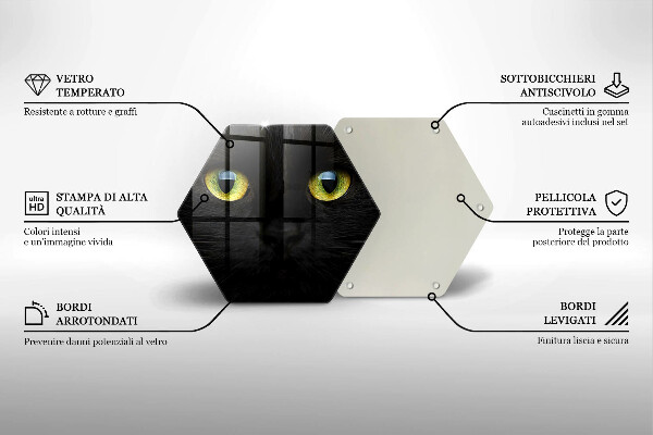 Skleněná deska do kuchyně Zvířecí kočičí oči