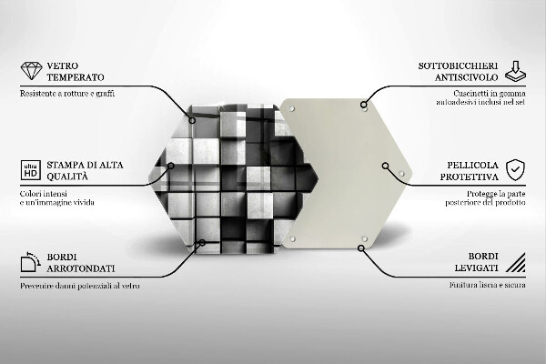 Skleněná deska do kuchyně Abstraktní 3d čtverce
