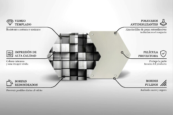 Skleněná deska do kuchyně Abstraktní 3d čtverce