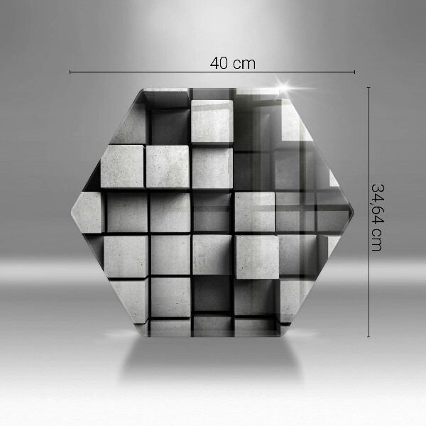 Skleněná deska do kuchyně Abstraktní 3d čtverce