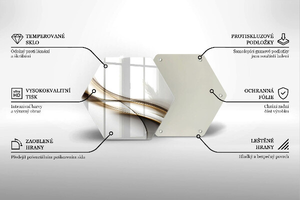 Skleněná deska do kuchyně Měkké linie abstrakce