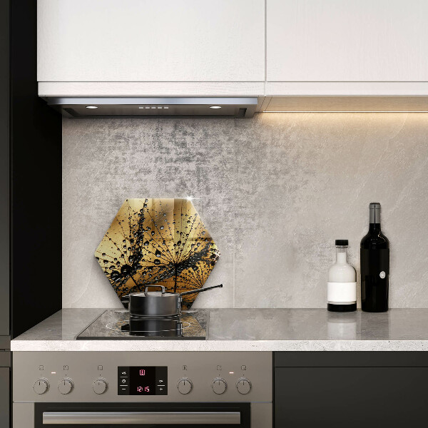 Skleněná deska do kuchyně Rosa a pampelišky