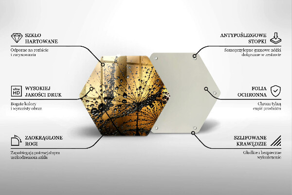 Skleněná deska do kuchyně Rosa a pampelišky