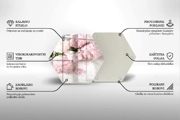 Skleněná deska do kuchyně Jemné květy růží