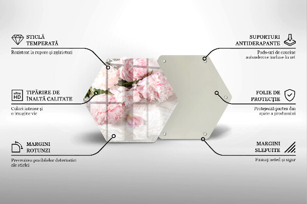 Skleněná deska do kuchyně Jemné květy růží