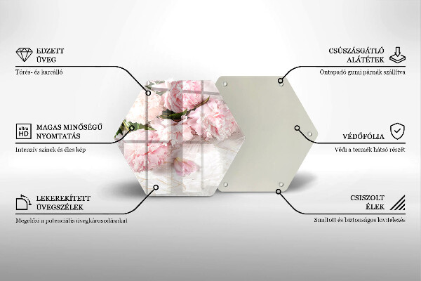 Skleněná deska do kuchyně Jemné květy růží