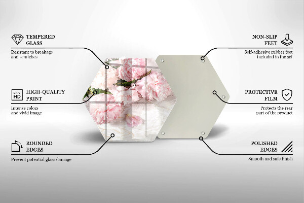 Skleněná deska do kuchyně Jemné květy růží
