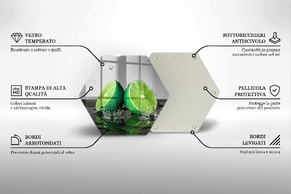 Skleněná deska do kuchyně Šťavnaté limetky a voda