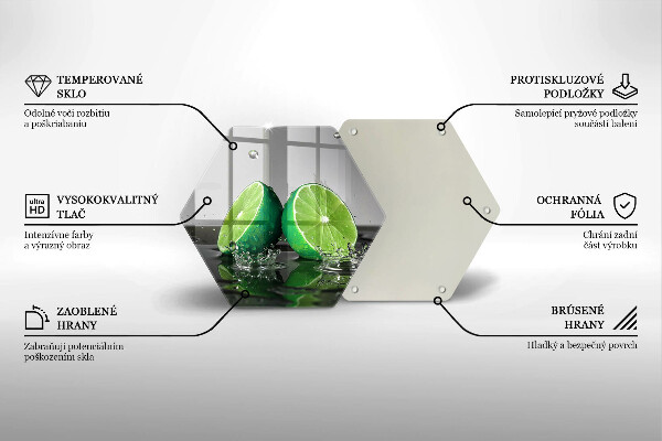 Skleněná deska do kuchyně Šťavnaté limetky a voda