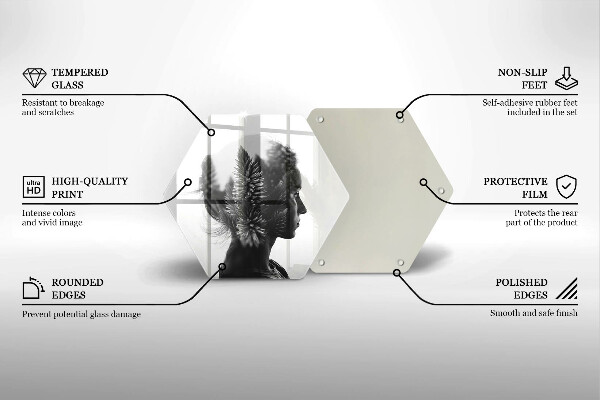 Skleněná deska do kuchyně Žena a les