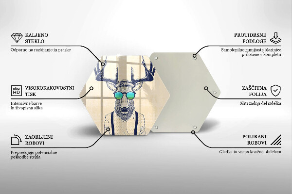 Skleněná deska do kuchyně Jelen muž ilustrace