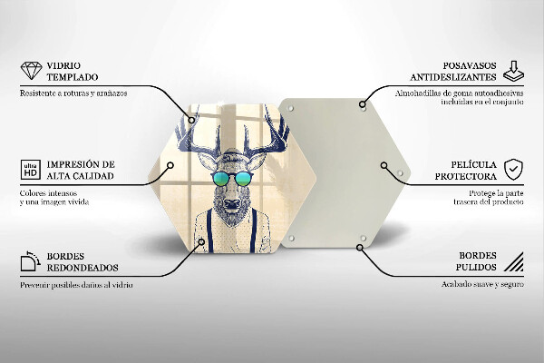 Skleněná deska do kuchyně Jelen muž ilustrace