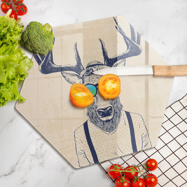 Skleněná deska do kuchyně Jelen muž ilustrace