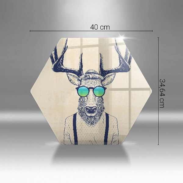 Skleněná deska do kuchyně Jelen muž ilustrace