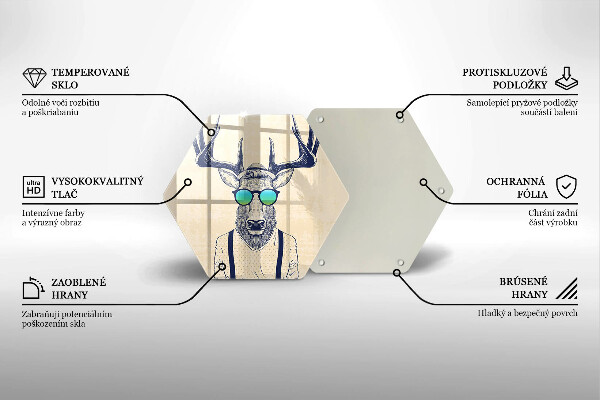 Skleněná deska do kuchyně Jelen muž ilustrace