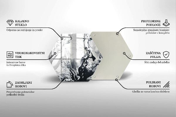 Skleněná deska do kuchyně Inkoustová abstrakce