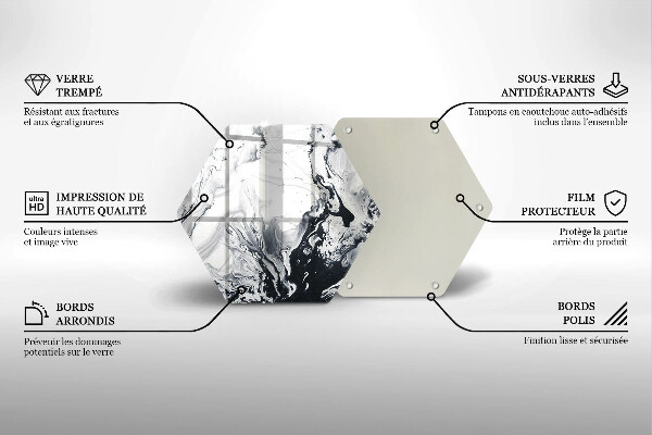 Skleněná deska do kuchyně Inkoustová abstrakce