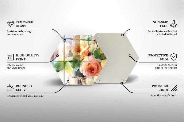 Skleněná deska do kuchyně Malované květiny