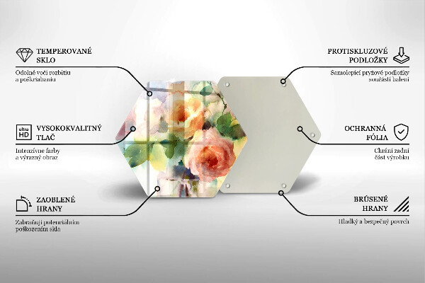 Skleněná deska do kuchyně Malované květiny