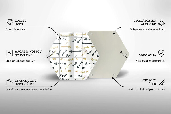 Skleněná deska do kuchyně Vzor boho šipky