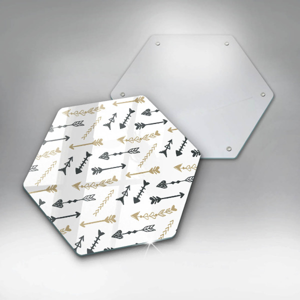 Skleněná deska do kuchyně Vzor boho šipky