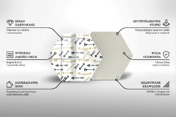 Skleněná deska do kuchyně Vzor boho šipky