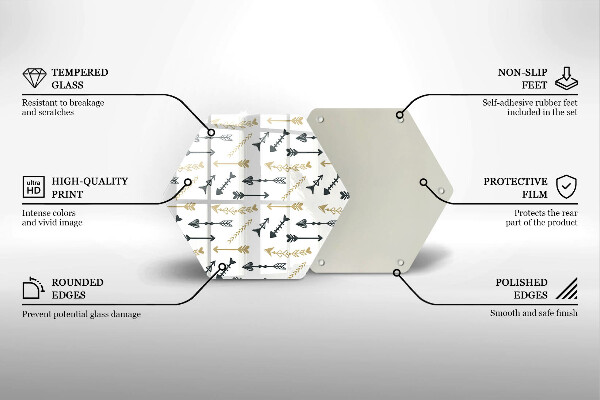 Skleněná deska do kuchyně Vzor boho šipky