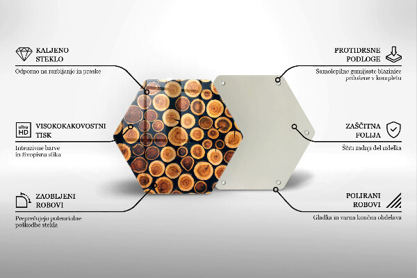 Skleněná deska do kuchyně Dřevěné pařezy