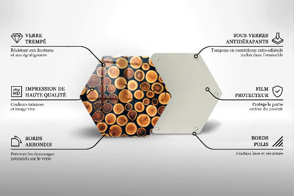 Skleněná deska do kuchyně Dřevěné pařezy