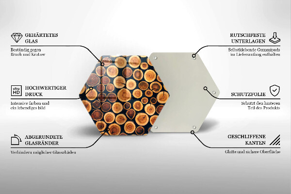 Skleněná deska do kuchyně Dřevěné pařezy