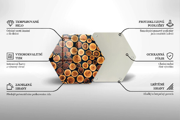 Skleněná deska do kuchyně Dřevěné pařezy