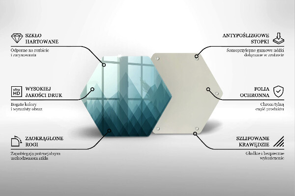 Skleněná krájecí deska Abstraktní hory