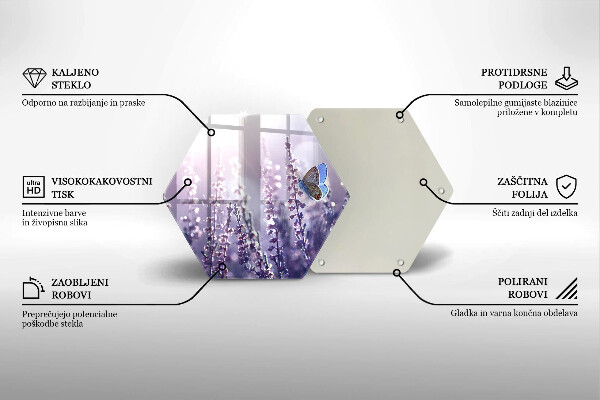 Skleněná krájecí deska Divoké květiny a motýl