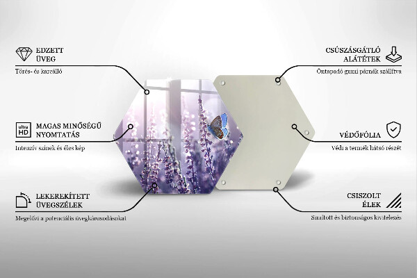 Skleněná krájecí deska Divoké květiny a motýl
