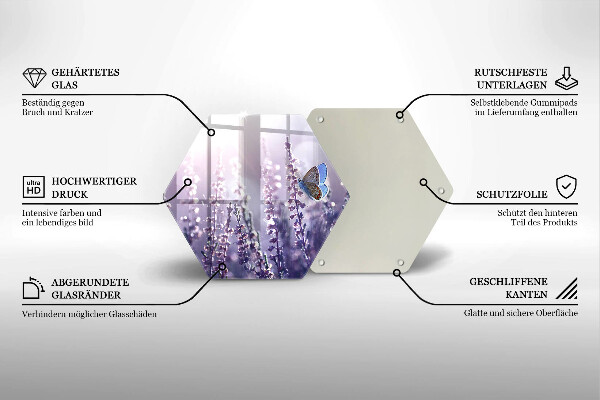 Skleněná krájecí deska Divoké květiny a motýl