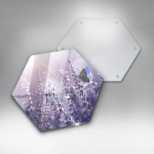 Skleněná krájecí deska Divoké květiny a motýl