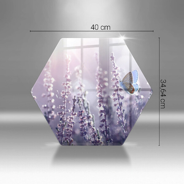 Skleněná krájecí deska Divoké květiny a motýl