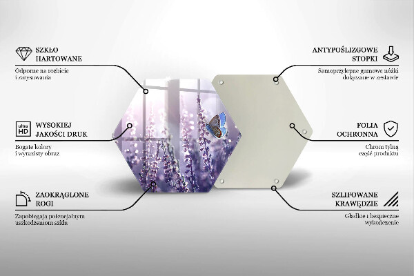 Skleněná krájecí deska Divoké květiny a motýl