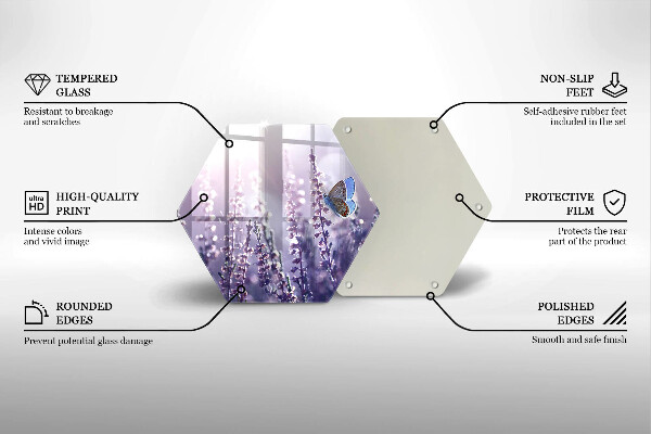 Skleněná krájecí deska Divoké květiny a motýl