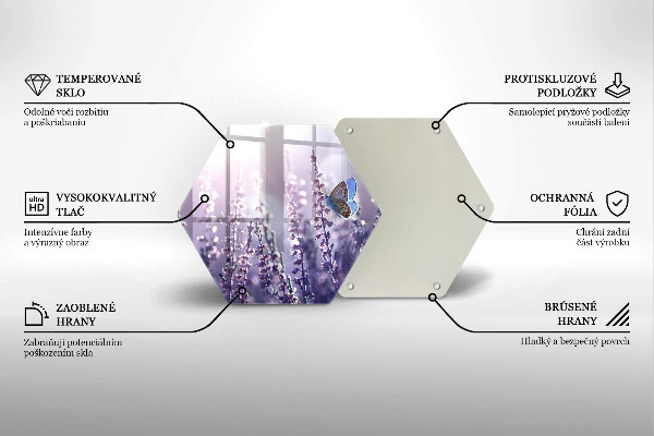 Skleněná krájecí deska Divoké květiny a motýl