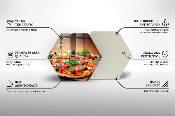 Skleněná krájecí deska Italská pizza