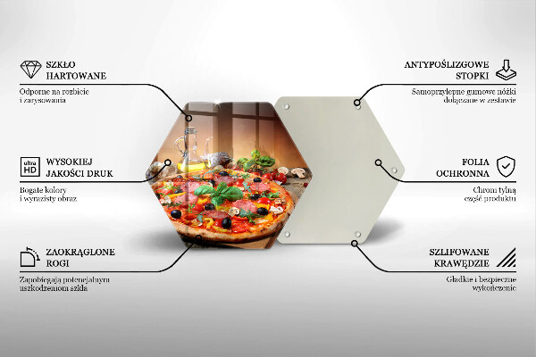 Skleněná krájecí deska Italská pizza