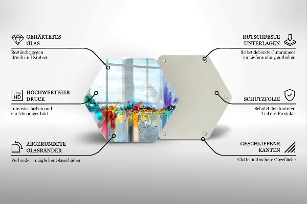 Skleněná krájecí deska Malovaná abstrakce